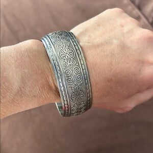 Swirly Celtic Silver Cuff Bracelet